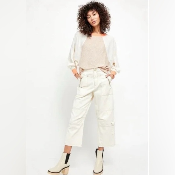 Free People James Chelsea Boot White Leather Lug Sole | NIB Size 38.5 / US 8 - Picture 3 of 16